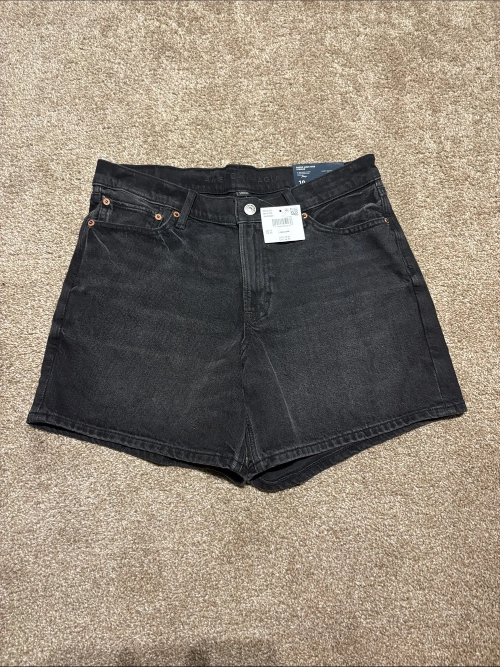 AE Black Denim Shorts